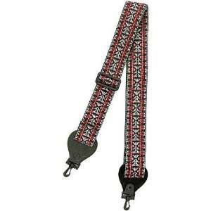   Bryan GBWS 2 Woven Banjo Strap, Silver & Red: Musical Instruments