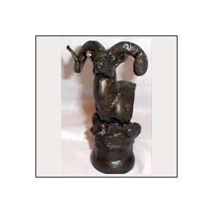  F04 Big Horn Ram Bottle Stopper or Sculpture: Kitchen 