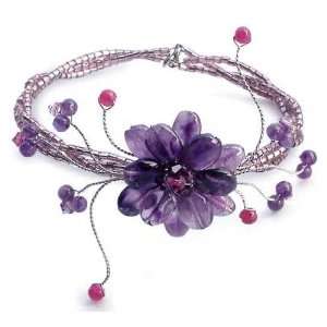  Amethyst wrap bracelet, Lilac Bouquet Jewelry