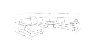 2227 Leather Living Room Sectional Sofa Orange  