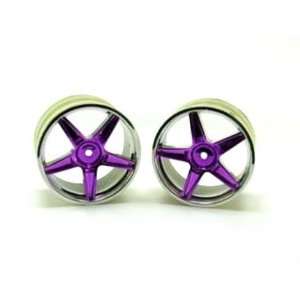   : Chrome Rear 5 Spoke Purple Anodized Wheels 2 Pcs: Sports & Outdoors