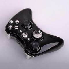   XBOX 360 BLACK AND & CHROME SILVER WIRELESS CONTROLLER SHELL CASE MOD