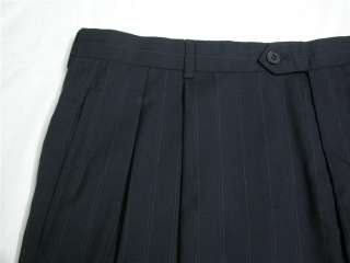 Fa223 Mint Black Joseph Abboud 3BT Wool Pinstripe Suit 46R 46  