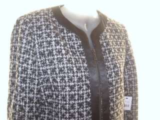 New TAHARI Black White Check Texture Jacket NWT $248  