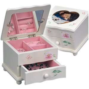  Painted Flowers Picture Frame Jewelry Box: Home & Kitchen
