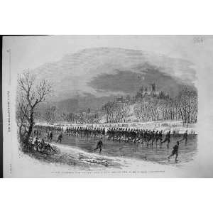   RIFLE VOLUNTEERS MARCHING RIVER WITHAM ICE SKATES: Home & Kitchen
