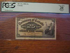 Canada 1900 25 cents Dominion of Canada DC15a PCGS VF20  