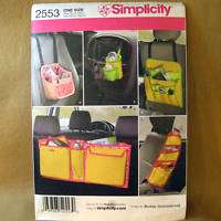 Simplicity 2553 5 Car Travel Organizer Bags Pattern NEW 039363525530 