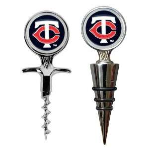   Twins MLB Cork Screw and Wine Bottle Topper Set: Sports & Outdoors