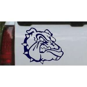 Bulldog (growl) Car Window Wall Laptop Decal Sticker    Navy 8in X 7 
