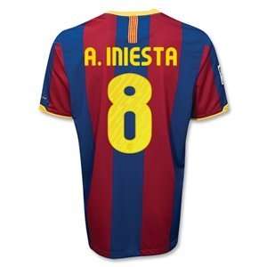  #8 A. Iniesta Barcelona Home 10/11 Jersey (SizeL) Sports 