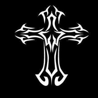 Religious christian tribal cross 6 white Vinyl Decal Sticker