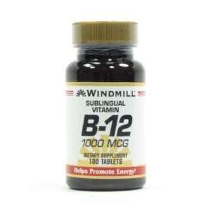  Windmill  Vitamin B 12, 1000mcg Sublingual, 100 Tablets 