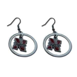  Nebraska Huskers Cornhuskers Hoop Logo Earring Set Ncaa 