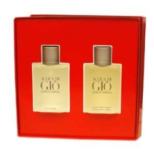 ACQUA DI GIO Cologne. 2 PC. GIFT SET ( EAU DE TOILETTE SPRAY 3.4 oz 