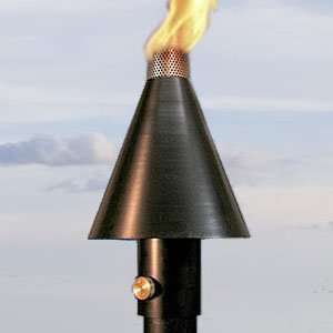 Big Kahuna Black Cone Propane / Natural Gas Tiki Torch   Permanent 