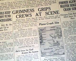   Douglas Globemaster II Airplane Crash DISASTER in Newspaper *  