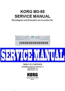 KORG M3 61 M3 61 ~ REPAIR / SERVICE MANUAL 