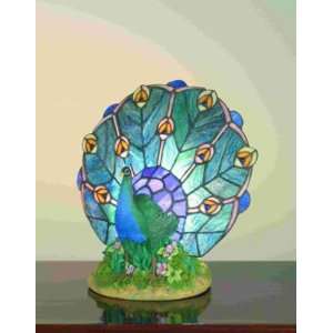  Meyda Tiffany Fanned Tail Peacock Accent Lamp: Home 