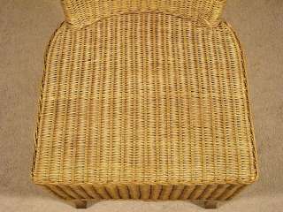 High Back Wicker Occasional Side Chair  