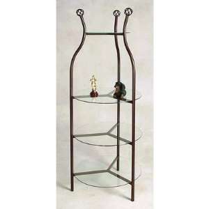   FIX 24RD Round Fixture with 4 Glass Shelves Metal Finish Cobblestone