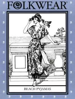Folkwear Retro 20s 30s Beach Pyjamas / Jumpsuit w/Palazzo Pants Sewing 