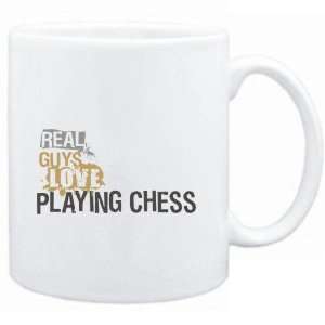   Mug White  Real guys love playing Chess  Sports: Sports & Outdoors