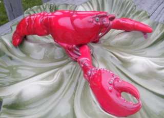 Brad Keeler Lobster Plate Dish Tray California Pottery RARE 6 DIVIDED 