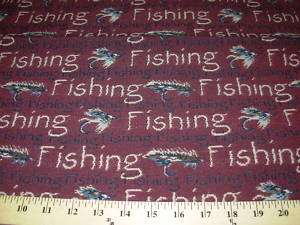FISHING WORDS~TAPESTRY UPHOLSTERY FABRIC~  