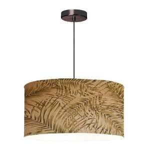   in Oil Brushed Bronze with Palm Leaf Drum Shade and