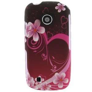  Hard Snap on With PINK HEART LOVE FLOWERS Design Plastic 