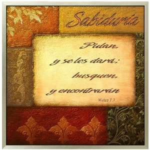  Medium Sabiduria Spanish Bible Verse Lacquered Foil Art 