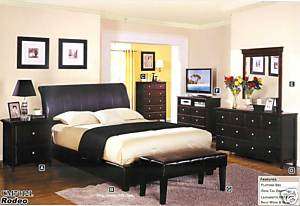 5pc Queen / Full Wood Contemporary Bedroom Set CM7012L  