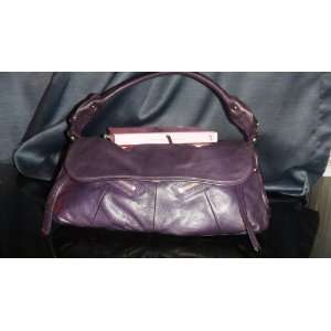  B. Makowsky Purple Leather Med Satchel Bag: Beauty