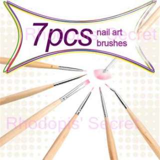 Pcs Nail Art Salon Drawing 3D Painting Pen Polish Brushes Value Kit 