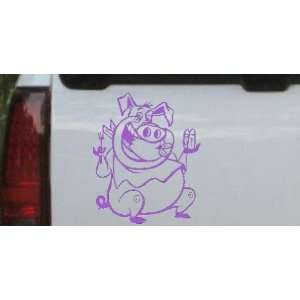 Purple 22in X 18.3in    Cute Pig BBQ Animals Car Window Wall Laptop 
