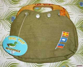   Reversible 70s Vintage Handbag Purse Rockabilly Wood Handle Flags