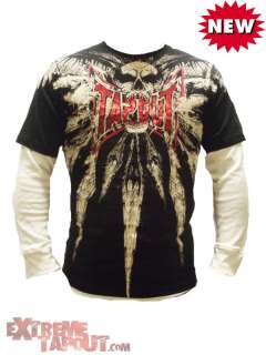 New Kids Tapout Skull Of Death UFC MMA Cage Fighter Long Sleeve Tee 