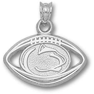   Lion Head Pierced Football Pendant   Silver: GEMaffair Jewelry
