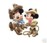 Mickey Minnie Mouse Cowboys Iron on transfer 3x4  