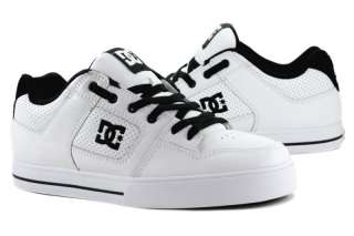 DC SHOES PURE LEATHER SKATEBOARD 300660 WK3 WHITE MENS  