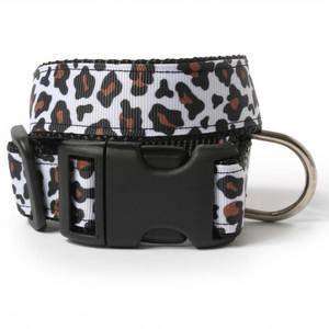  Leopard Dog Collar S WHITE