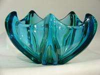 a764 Turquoise 9 Crystal Bowl Val St. LAMBERT  