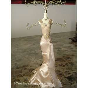    Beautiful Jewelry Display Doll  White Silk Evening Gown: Beauty