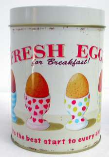   Shabby Vintage Fresh Eggs Tea Caddy Storage Tin Martin Wiscombe  