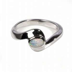  Sterling Silver 10mm White Lab Opal Ring (Size 6   9 