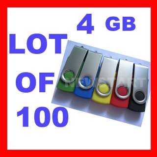100x 4GB USB Flash Drive/memory Lot/wholesale Free Logo  