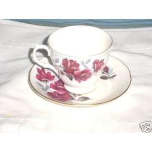  Queen Amme Bone China Cup & Saucer with Roses Design 