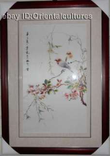 Chinese totally 100% Hand Su silk Embroidery art: birds&flower  
