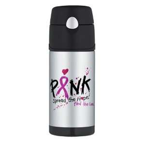   Travel Water Bottle Cancer Pink Ribbon Spread The Hope Find The Cure